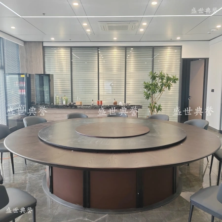 Nanchang Banquet Center's solid wood electric dining table and chairs, local cuisine restaurant private room electric round table, Jiangxi stir-fry 20-person table Nanchang Banquet Center's solid wood electric dining table and chairs, local cuisine restaurant private room electric round table, Jiangxi stir-fry 20-person table